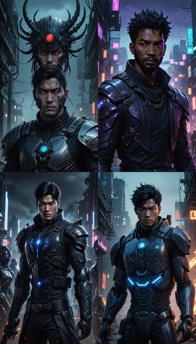 Ethereal Warrior in Dark Fantasy Landscape