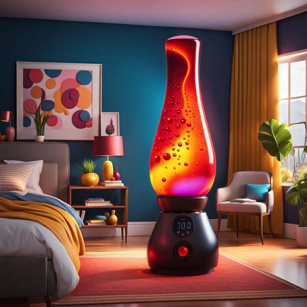A lava lamp for the ultimate fan. Room size with little blobs and huge blobs, very pretty