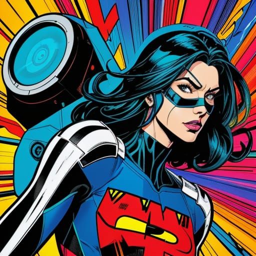 Person Holding DC1000 in Comic Book Style