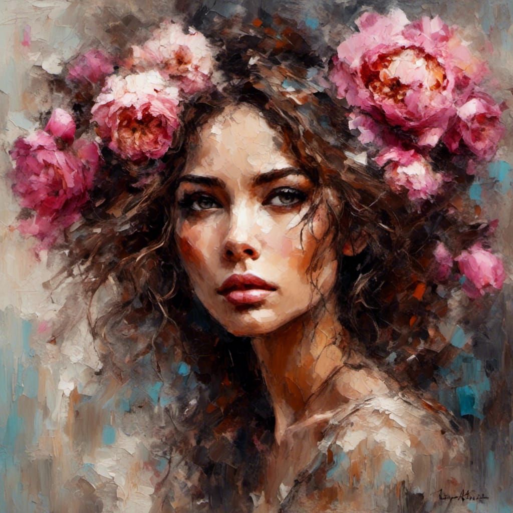 The girls with the peonies