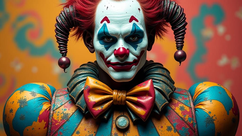 Cyberpunk Clown: Gritty Glamour in a Futuristic Style