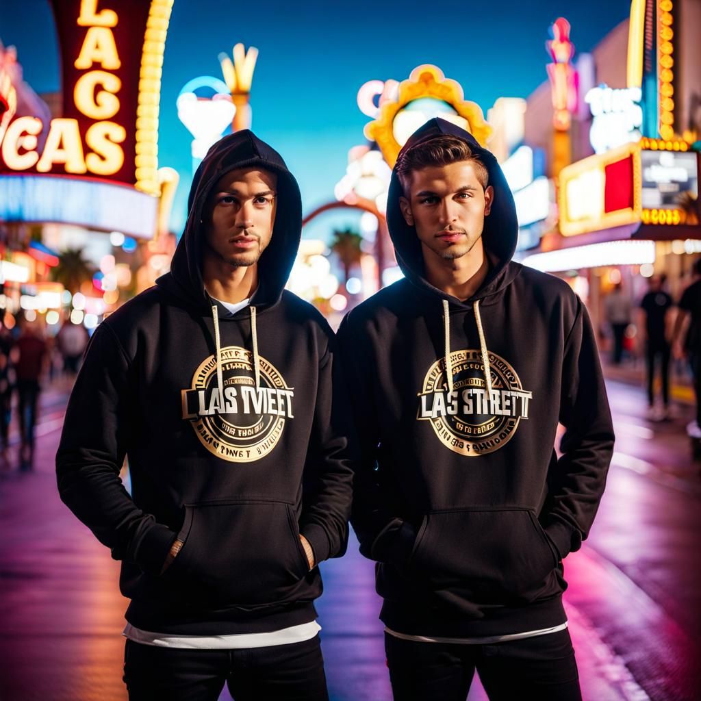 Young Men Posing on Fremont Street, Las Vegas