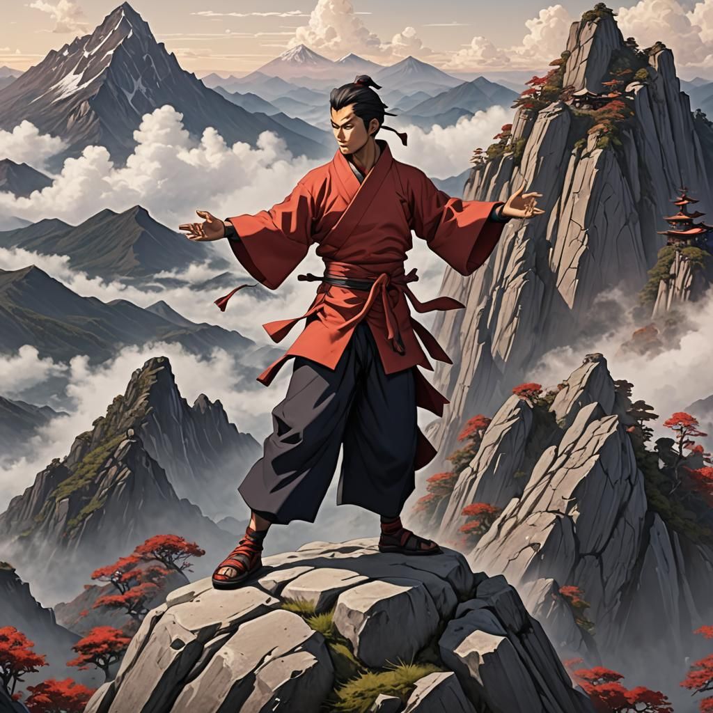 Anime Mountain Monk Training on Vermilion Peak