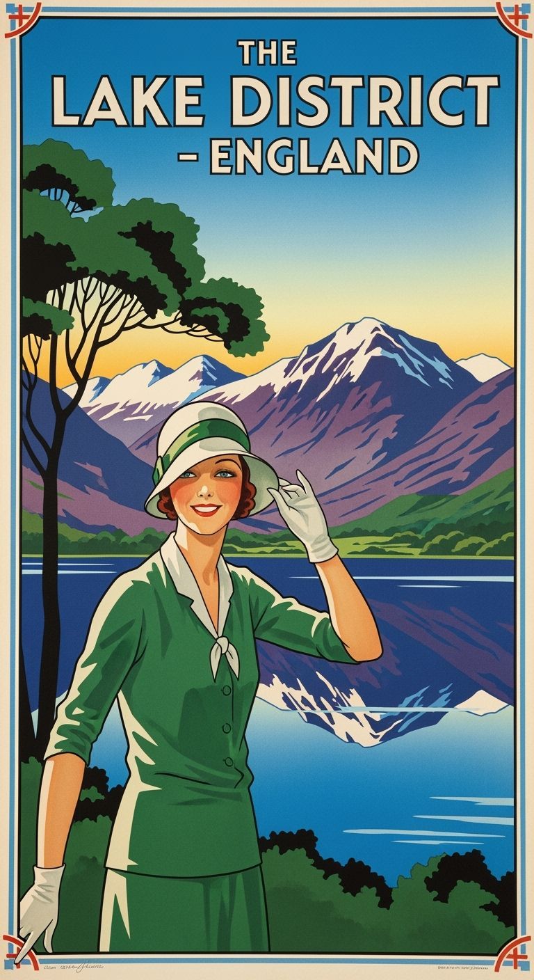 Vintage Travel Poster of The Lake District, England