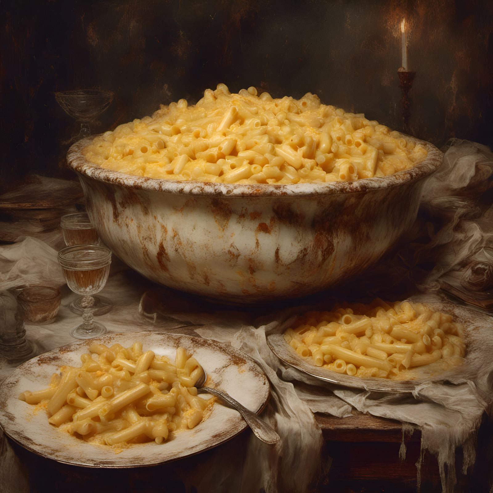Giant Macaroni and Cheese with Macabre Twist