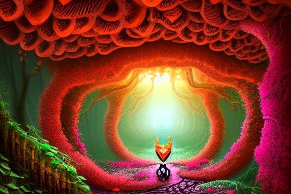 Hyper-Detailed Poison Garden Vine Tunnel with Beating Heart