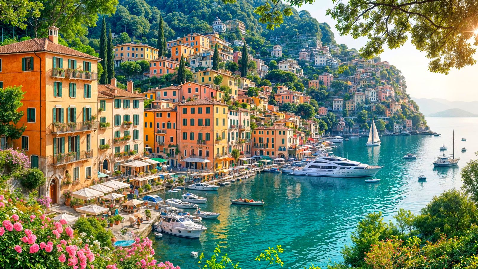 Portofino Italy in Vibrant Pastel Colors