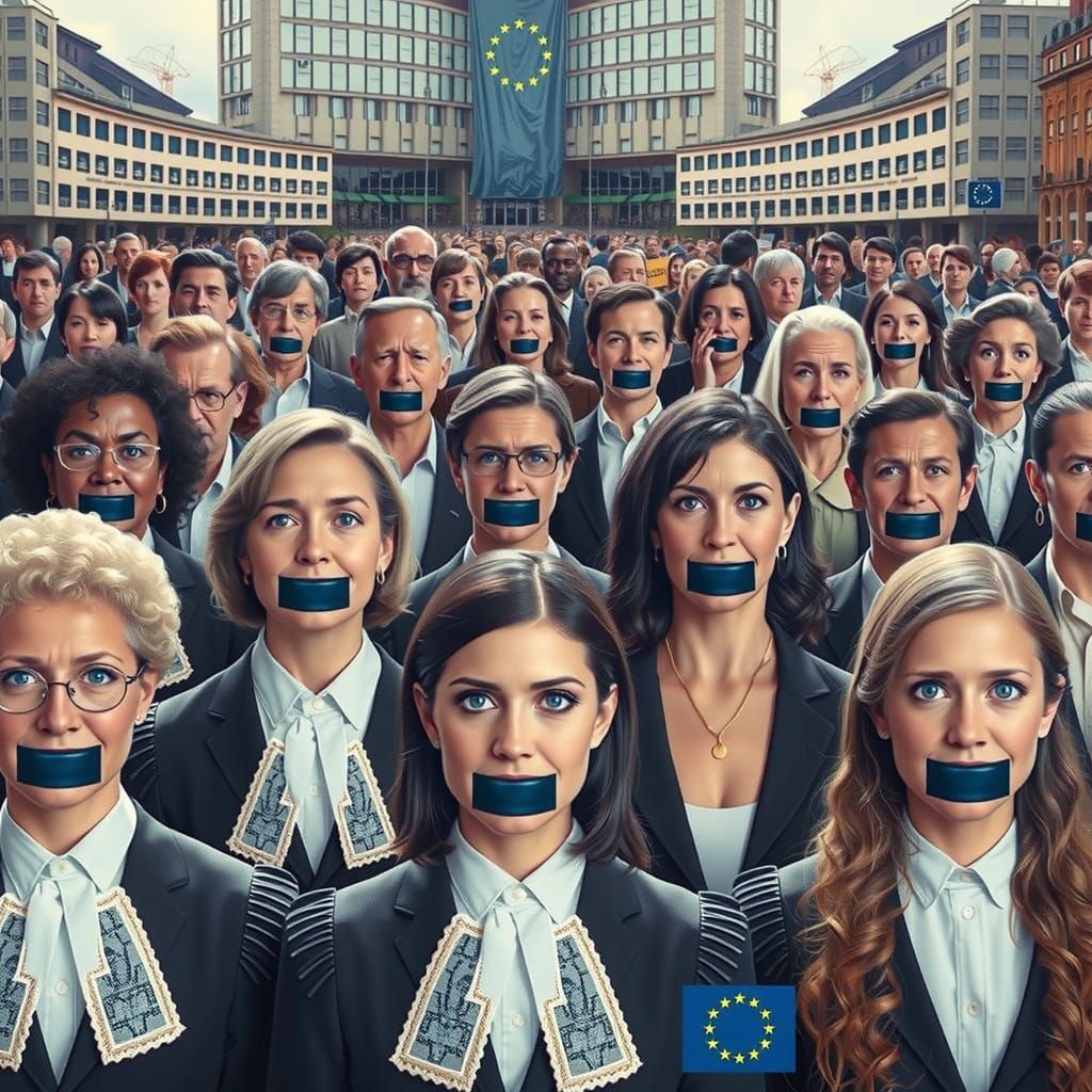 Diverse Europeans Stand United Under the EU Flag