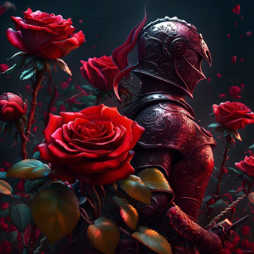 Rose Knight in a Fantastical Landscape