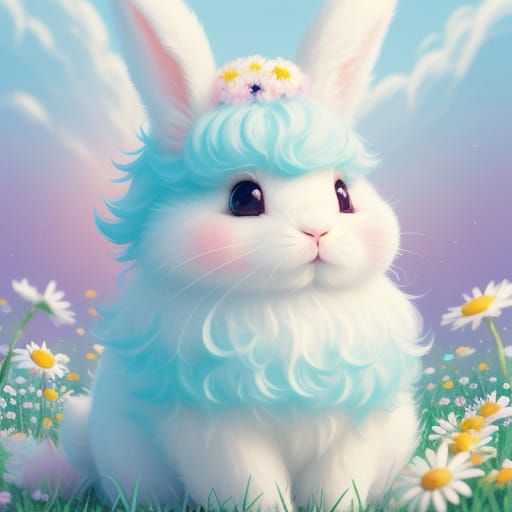 Chibi Bunny in Whimsical Garden