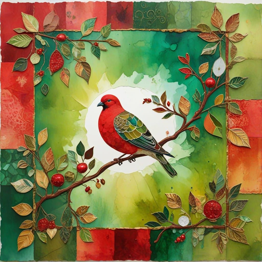 Whimsical Christmas Collage in Vibrant Colors