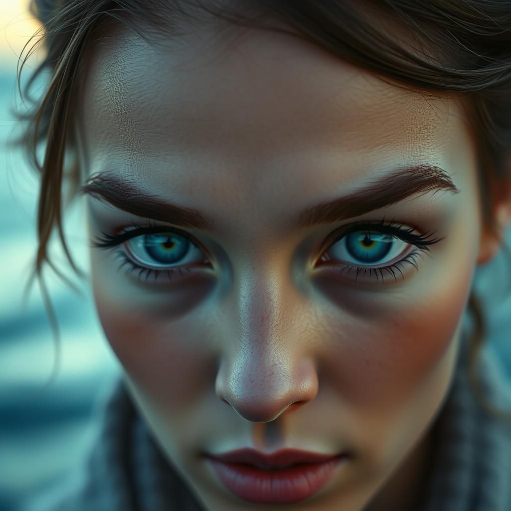 Ocean Eyes: Dreamlike Matte Painting Portrait