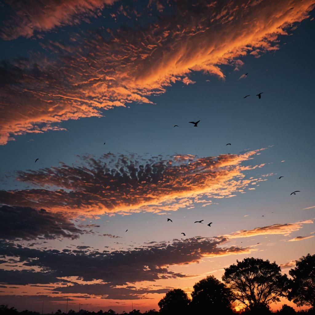 Bird Silhouette at Sunset: Atmospheric Landscape Photography