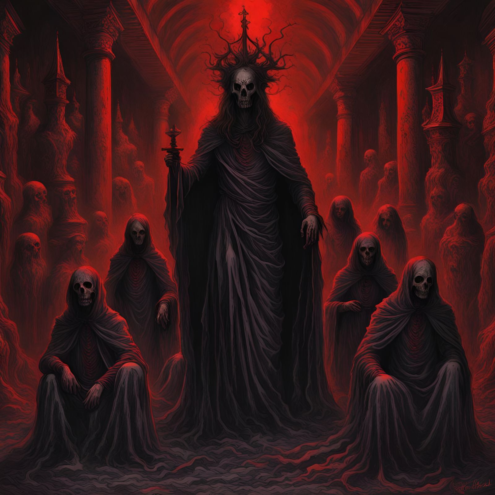 Seven Princes of Hell in Creepy Magazine Style