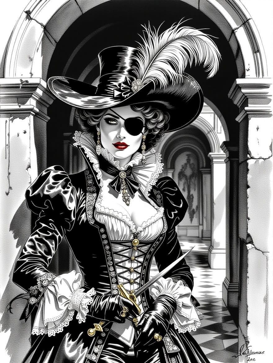 Ink Dandy Pirate Lurks in Palace Shadows