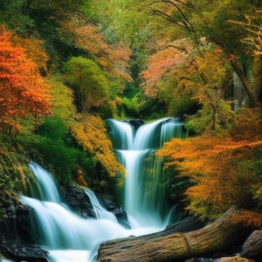 Jar with Autumn Trees and Glass Globes