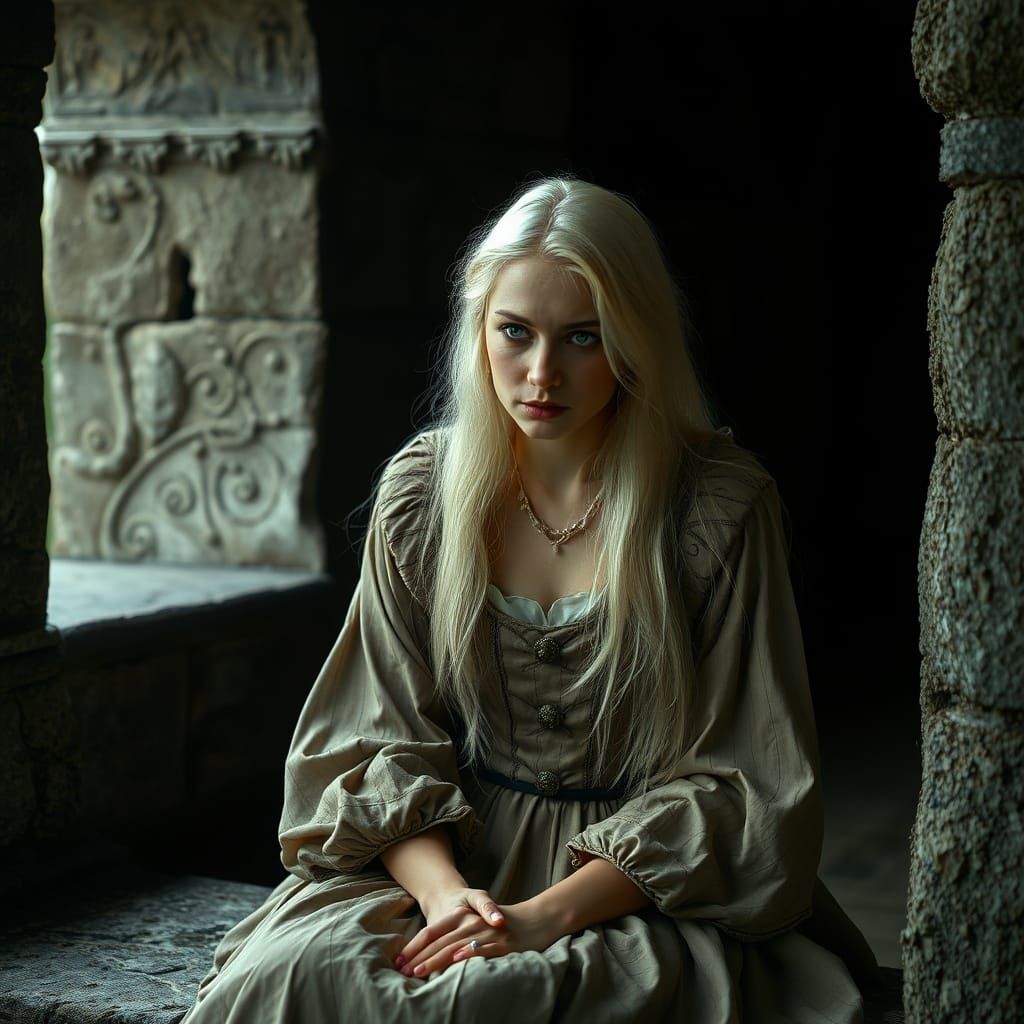 Ethereal Renaissance Angel in Elegant Medieval Attire