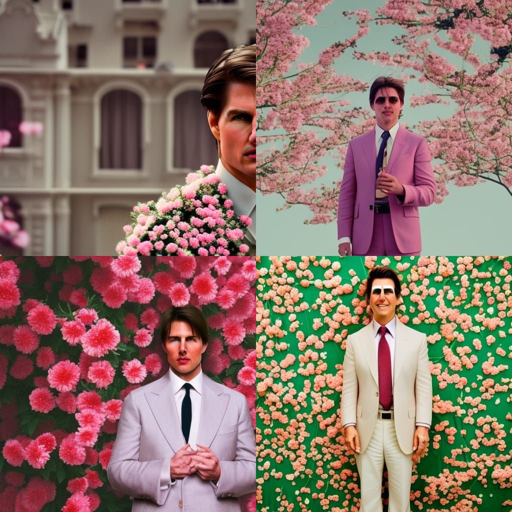Floral Portrait in Wes Anderson Style