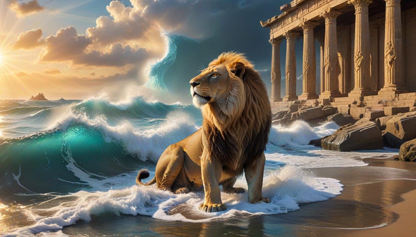 Surreal Lemurian Goddess Practices Lion's Breath Pranayama A...