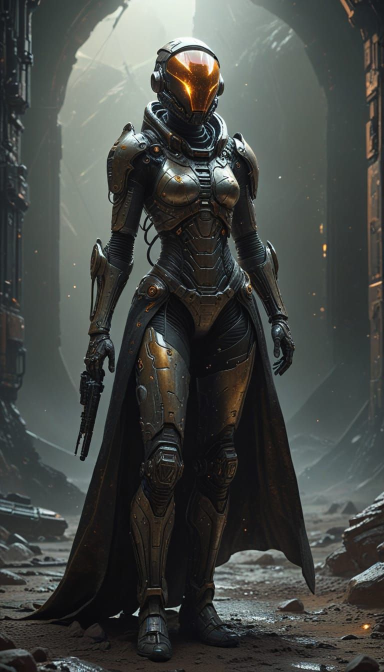 Breathtakingly Cinematic Futuristic Astronaut in Alien Lands...