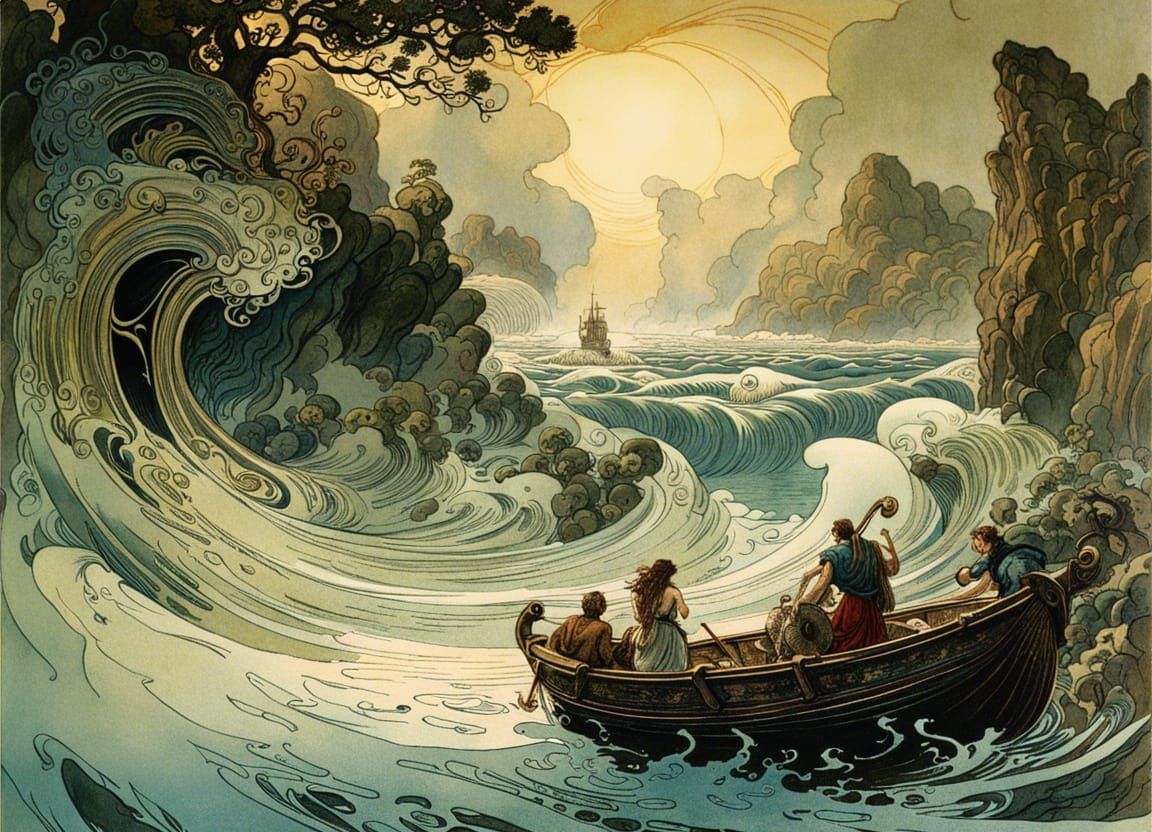 Odysseus and the Monsters Scylla and Charybdis