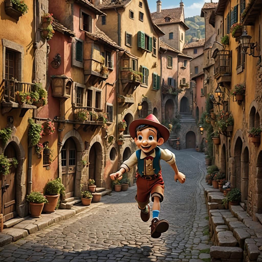 Pinocchio, Half-Robot, Runs Through Italian Village