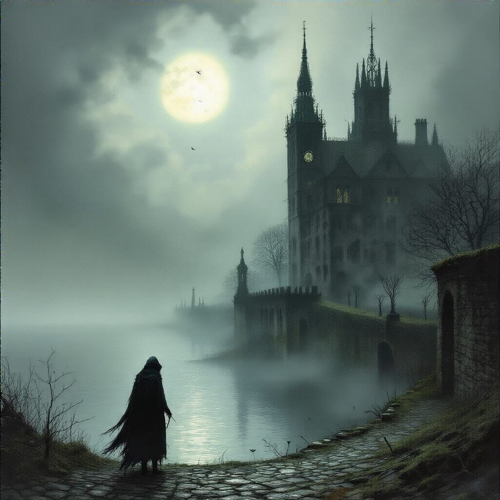 Grimdark Victorian Street Scene by John Atkinson Grimshaw