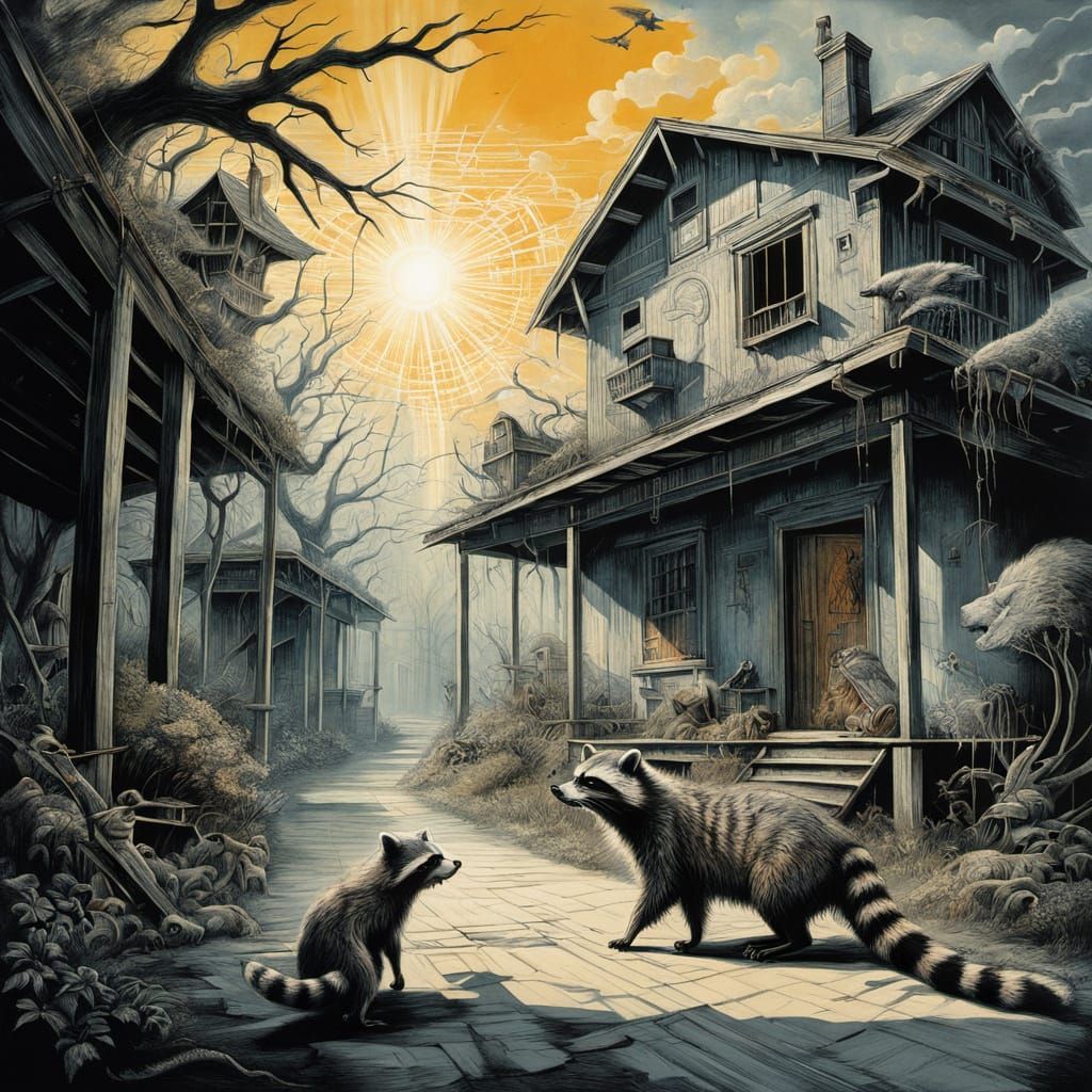 Rural Frenzy in a Sunlit Aetherpunk Scene