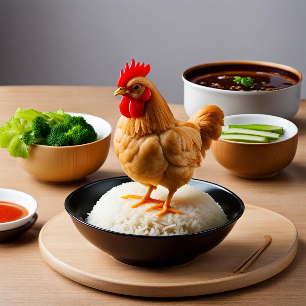 Funny AI Interpretation of Chicken Rice