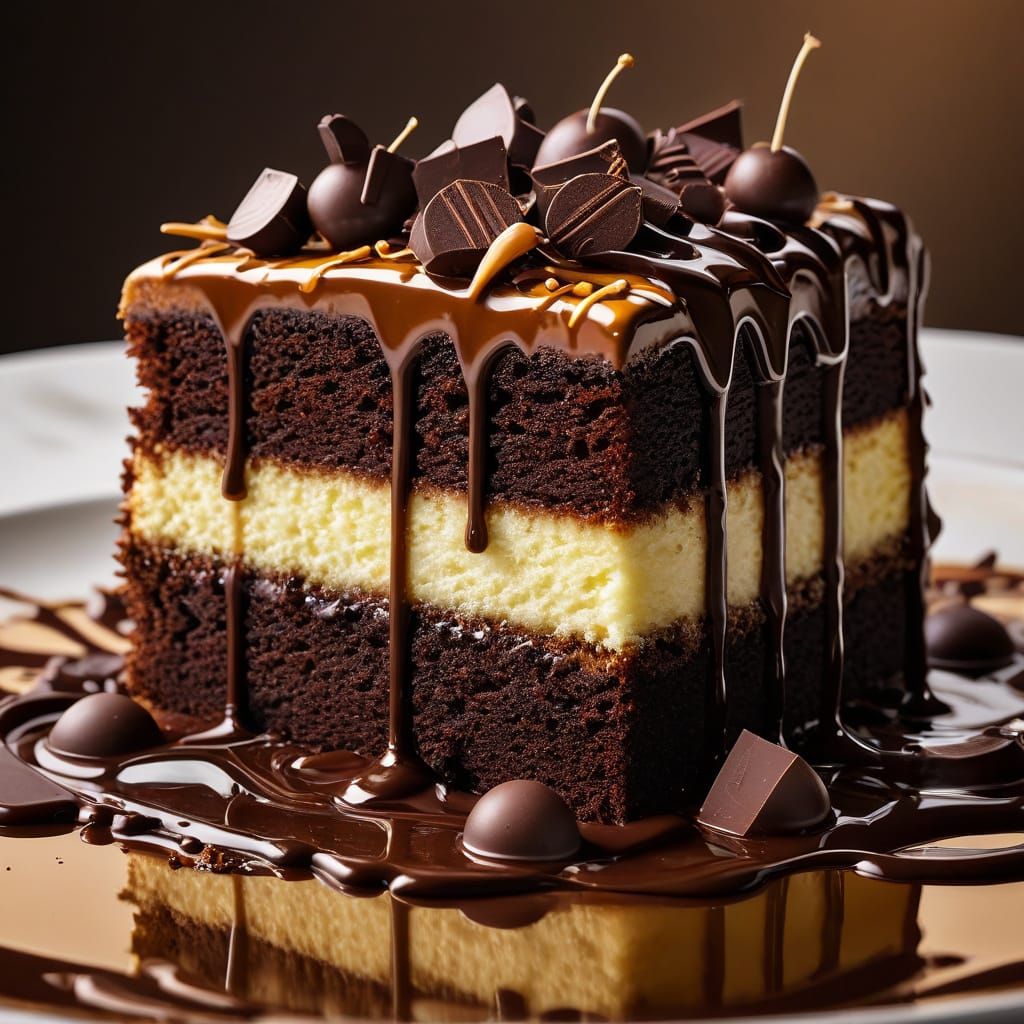 Hyper-Realistic Cake in Warm Brown and White