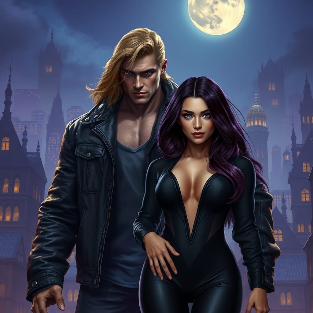 Mysterious Figure Emerges in Moonlit Cityscape