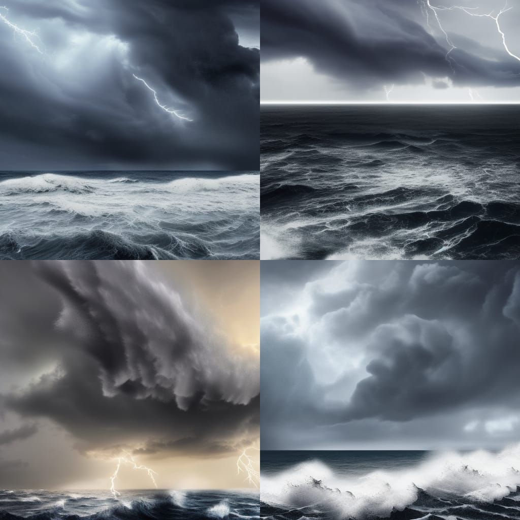 Stormy Sea: Waves Crashing Against Rugged Coastline