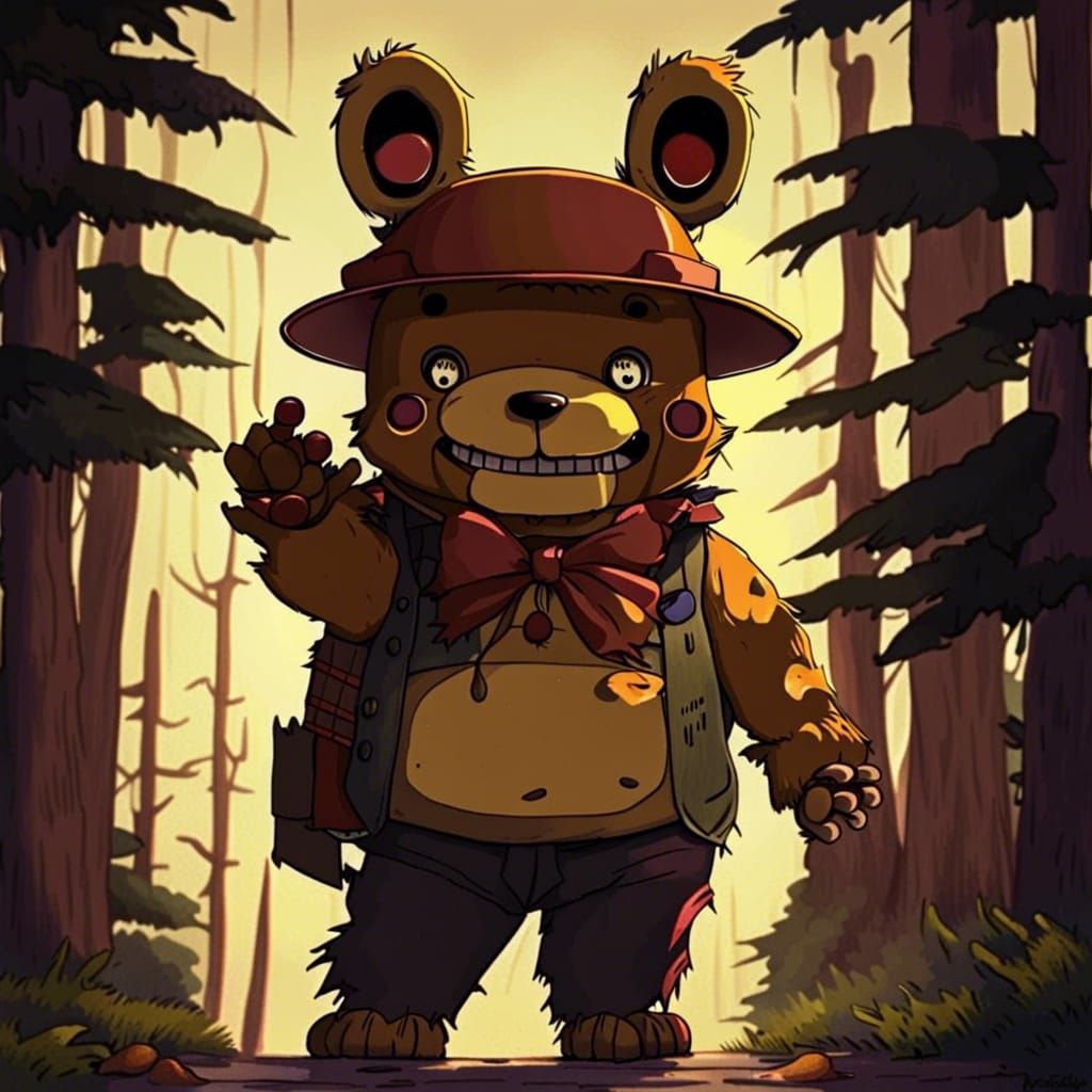 Freddy Fazbear in Ghibli Studio Style