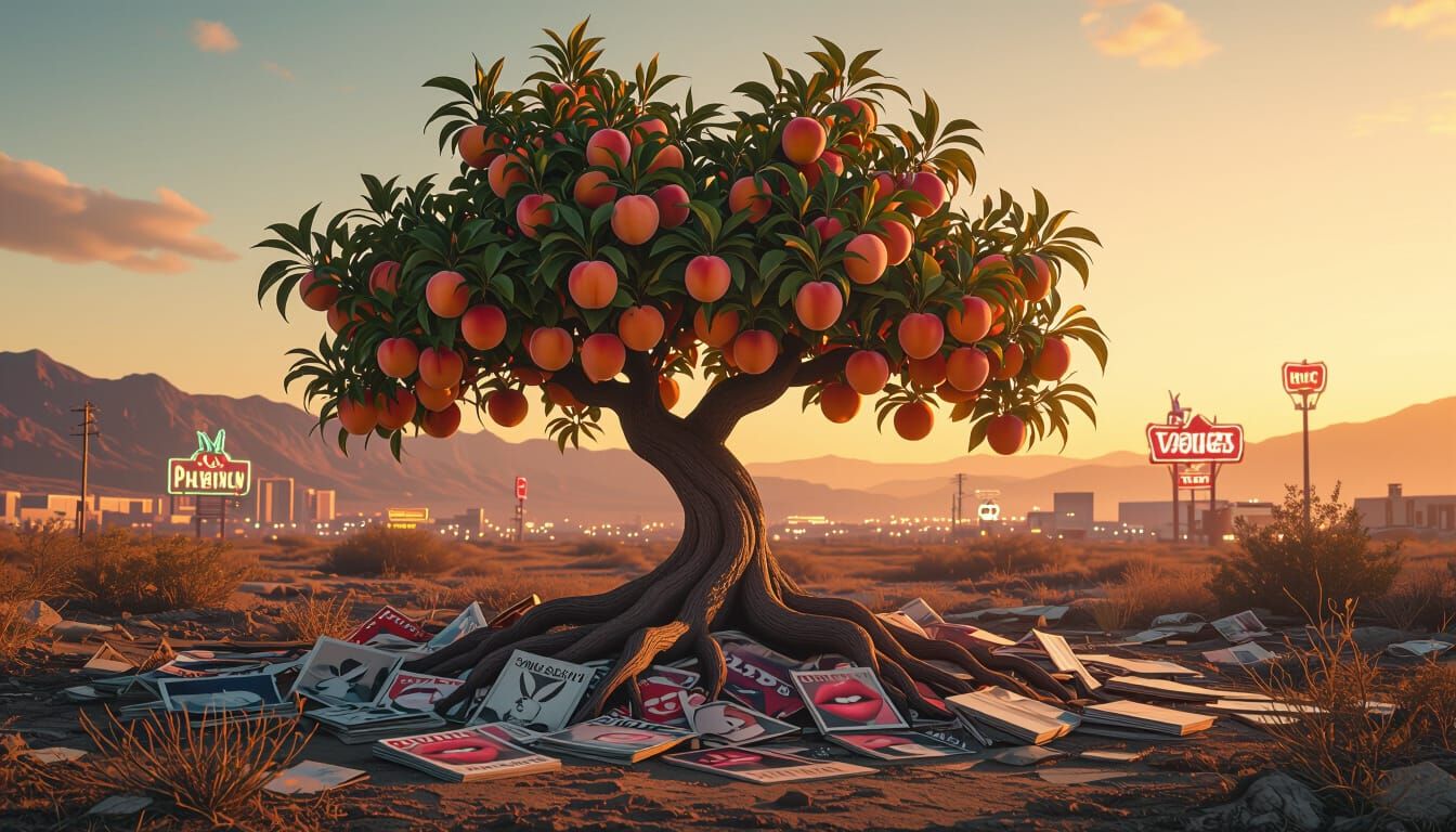 Surreal Peach Tree Grows from Magazine Landfill at Golden Ho...