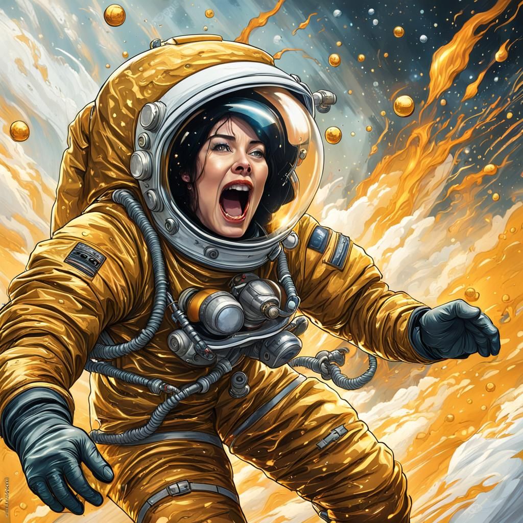 Astronaut's Nightmare: Lost in Space, Hyperrealistic Art