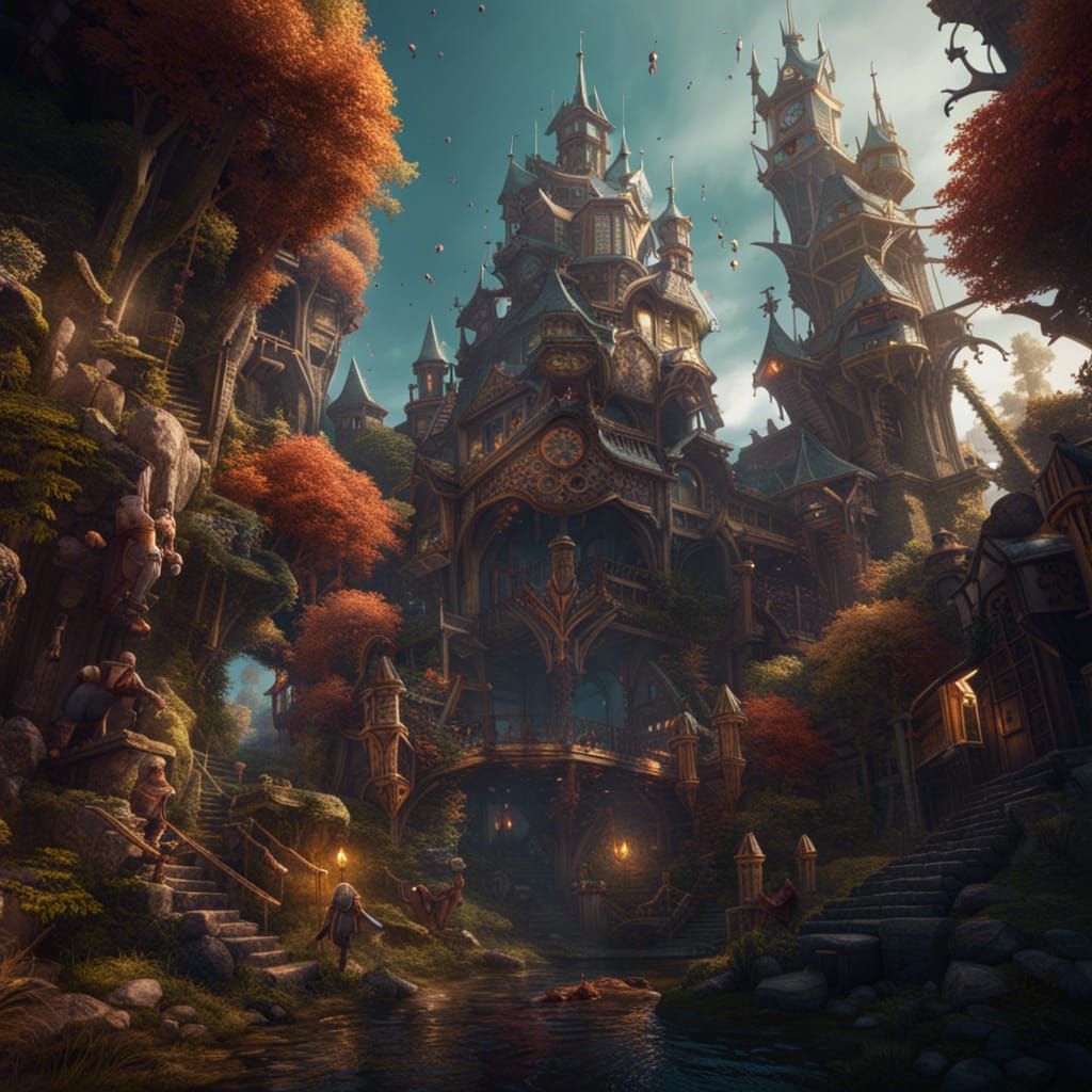 Fantastical Teamwork Concept Art in Deep Color