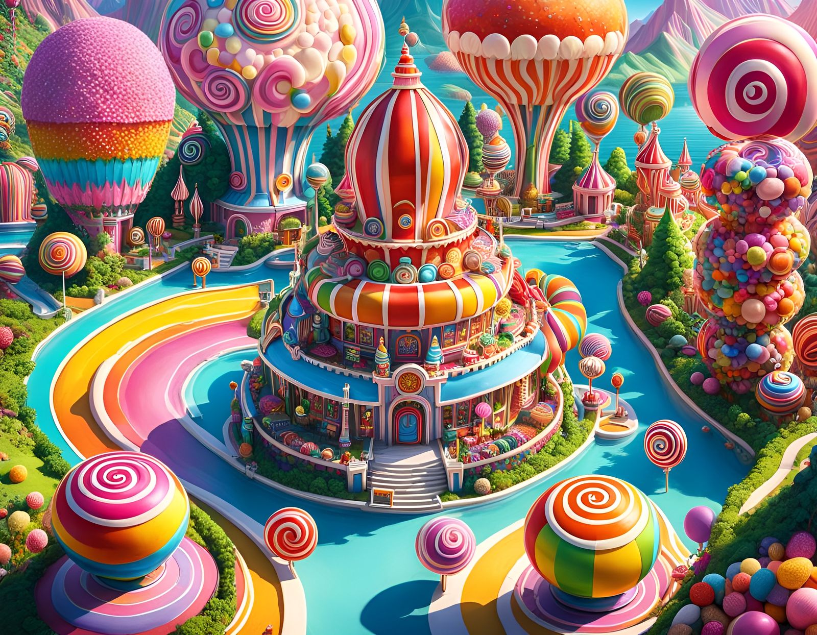 Enchanted Candy Wonderland in Hyperrealistic Style