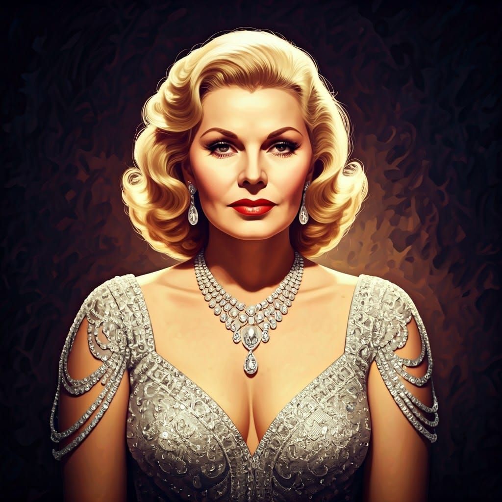 Glamorous Diamond Portrait in Film Noir Style