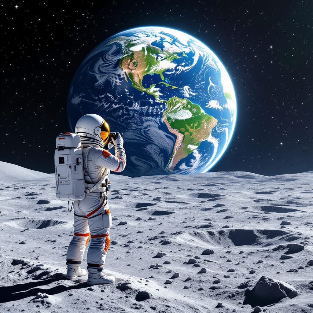 Astronaut Photographs Earth from the Moon in 8K