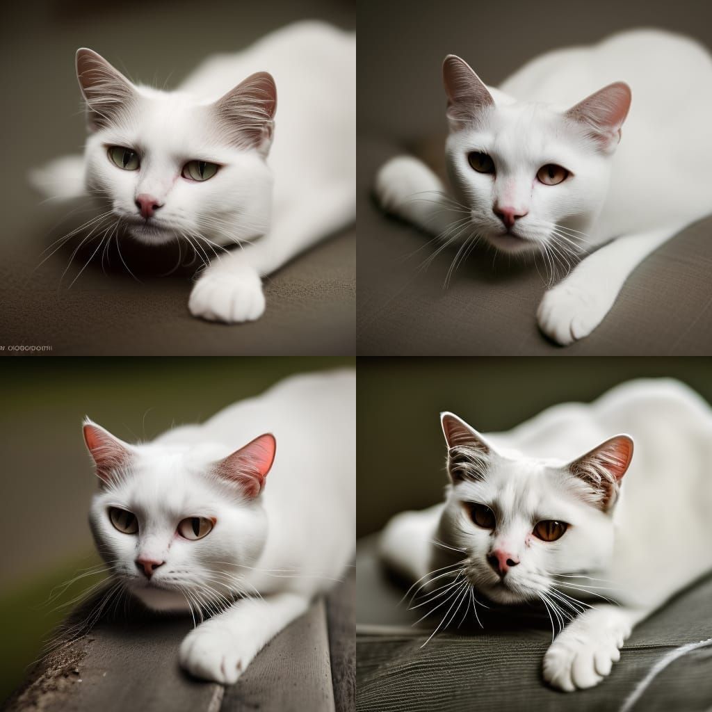 Elegant White Cat Portrait in Natural Light