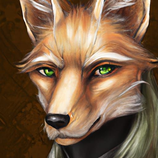 Humanoid Fox Character Portrait in RPG Fantasy Style