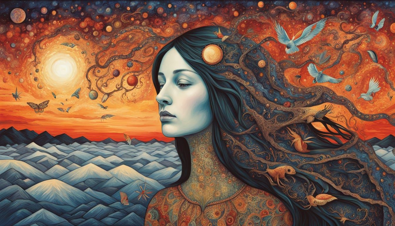 Cosmic Connection: Bio Art Collage in 8K Digital