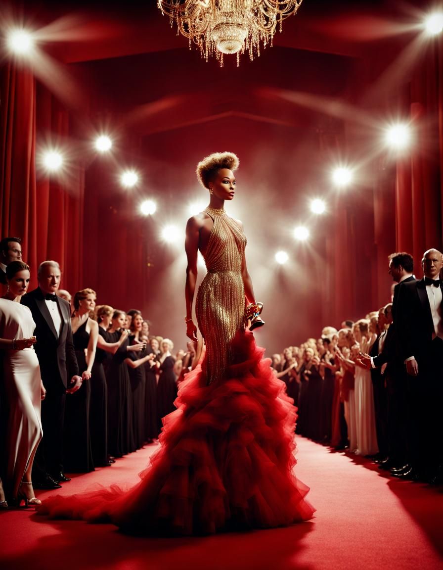 Actress on Red Carpet in Roversi Style