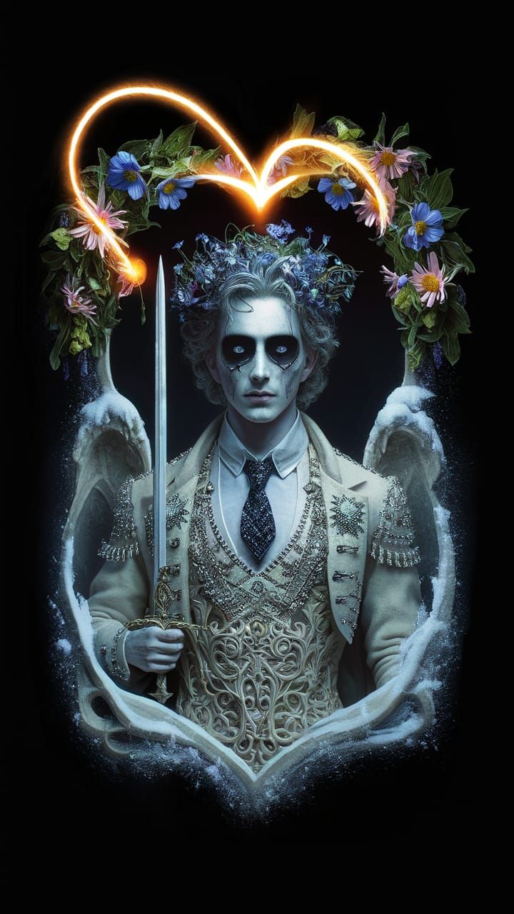 Gothic Prince with Mirrored Eyes in Pinhole Photography