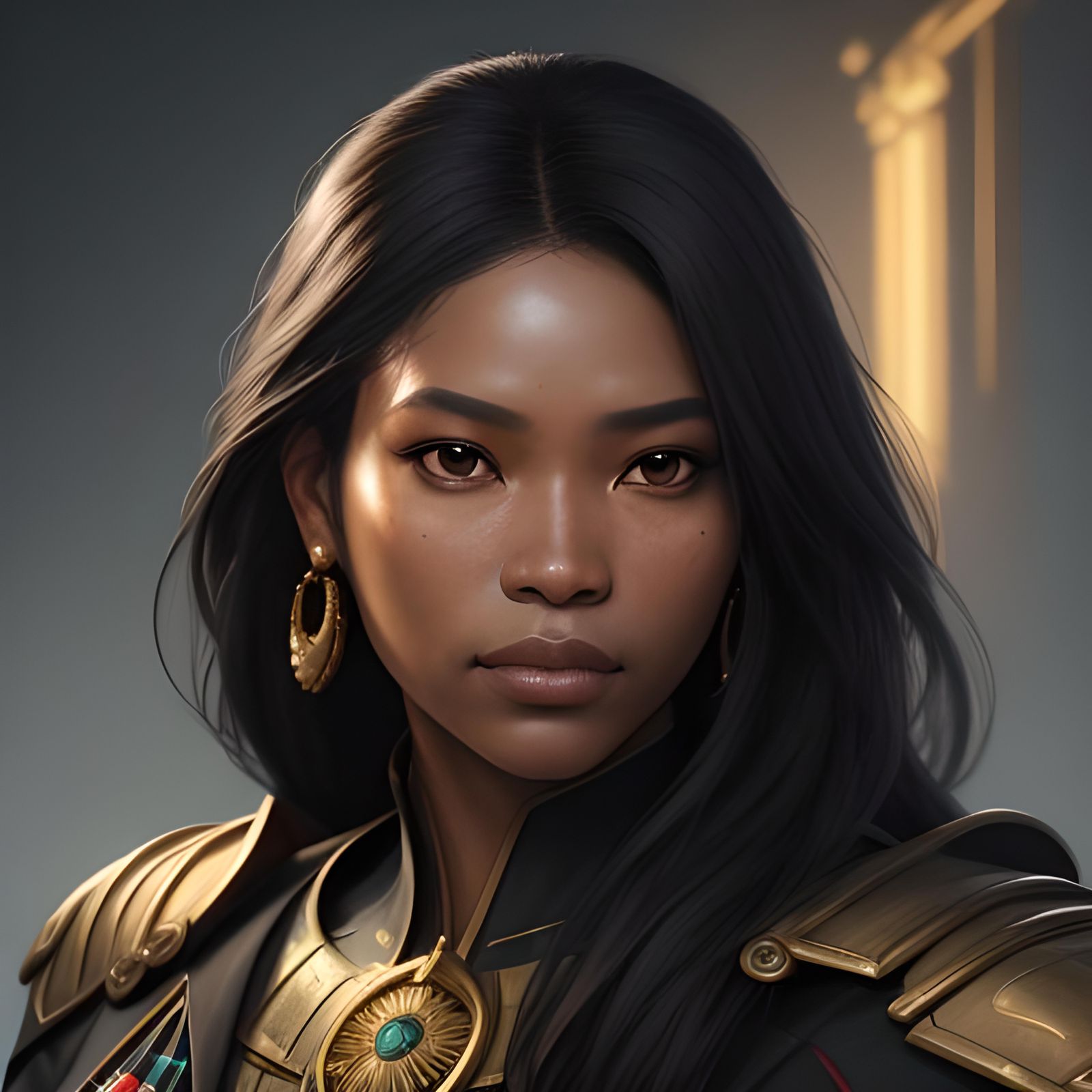 Harmonious Blend: Surinamese Lady in Hyperdetailed Portrait