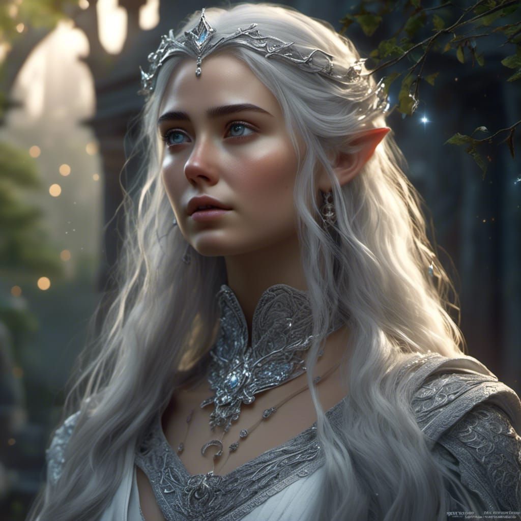 Miriel: Elven Queen in a Melancholic Scene