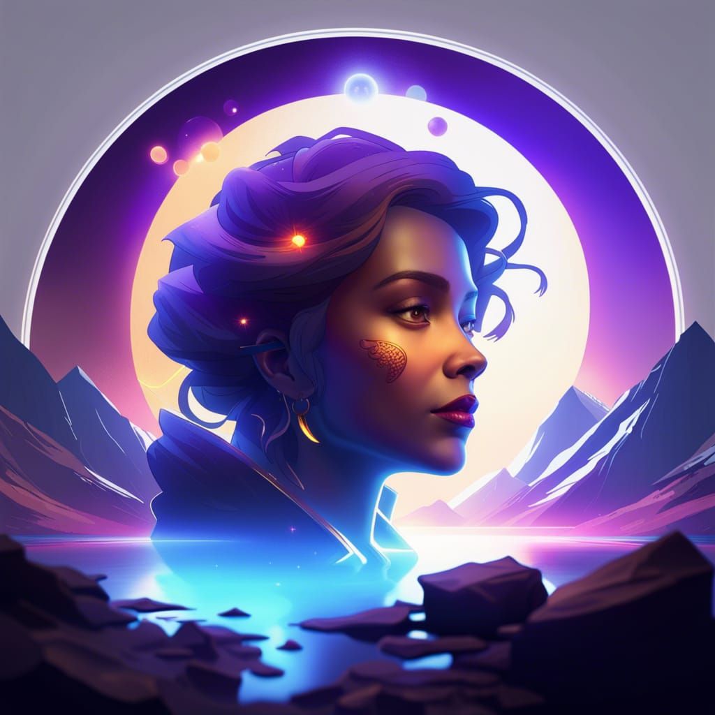 Cosmic Mountain Cabin: Fantasy Landscape Art