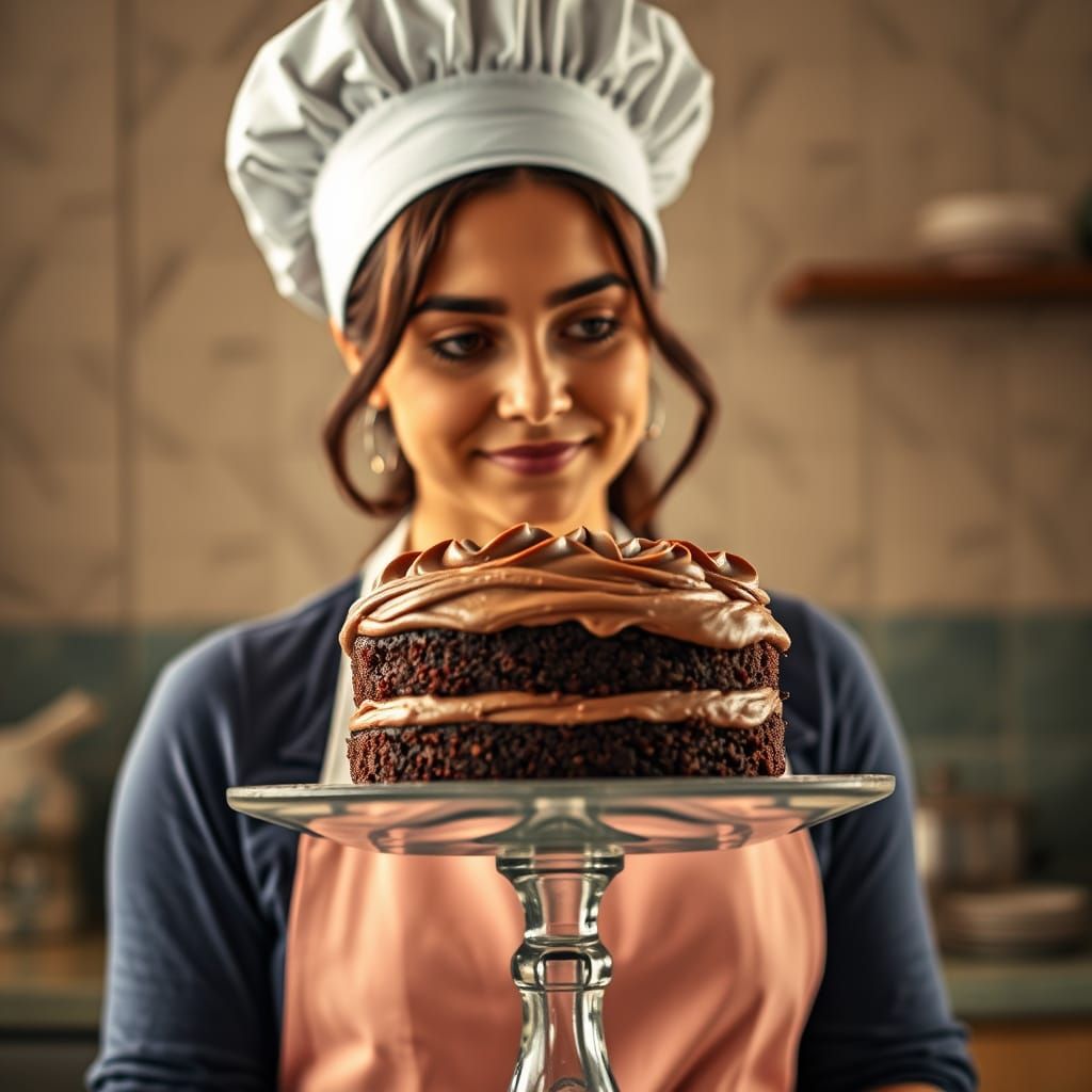 Chef Shoots Chocolate Nutella Cake with Golden Lighting