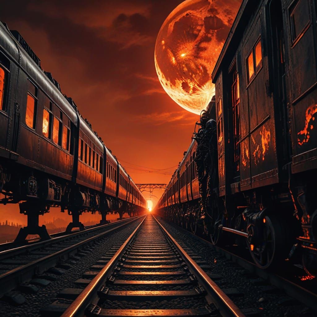 Gothic Death Train to Hell Under Blood Moon