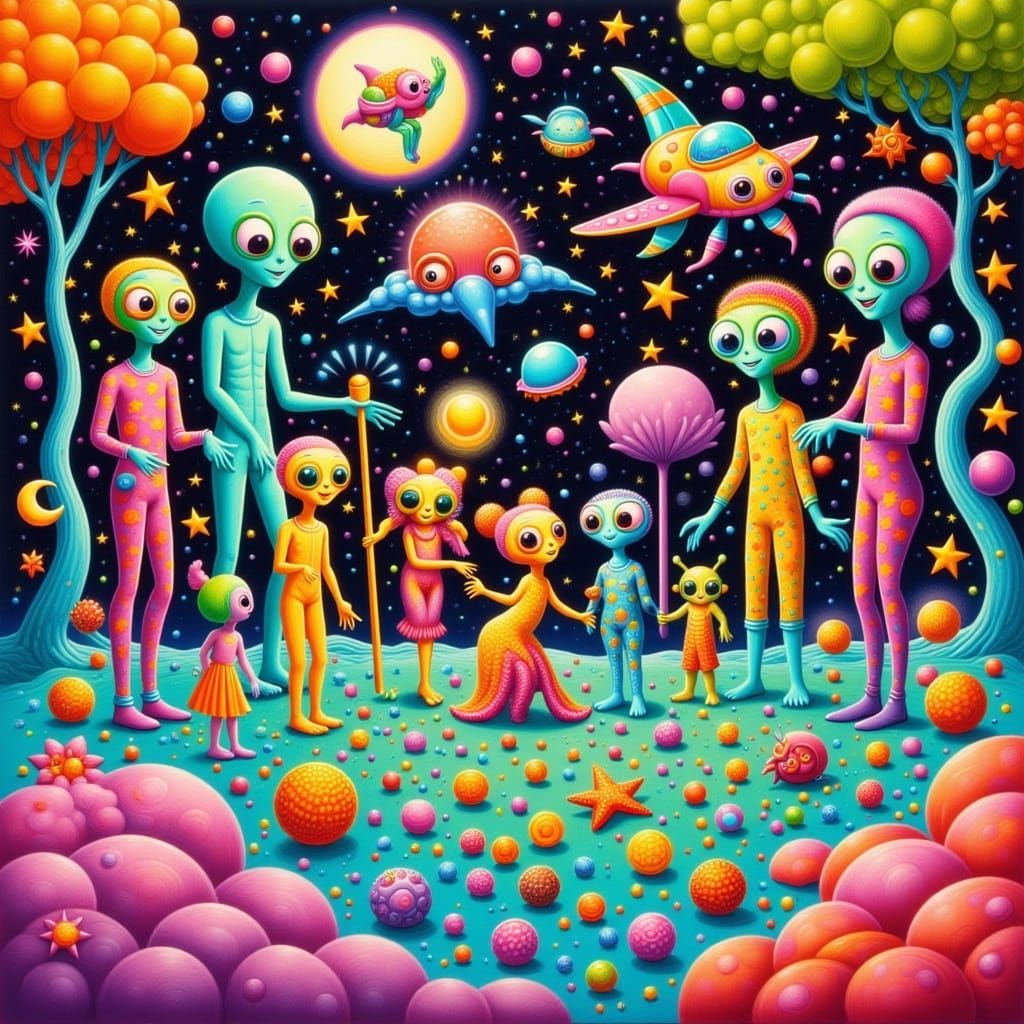 Vibrant Alien World in Whimsical Jammies